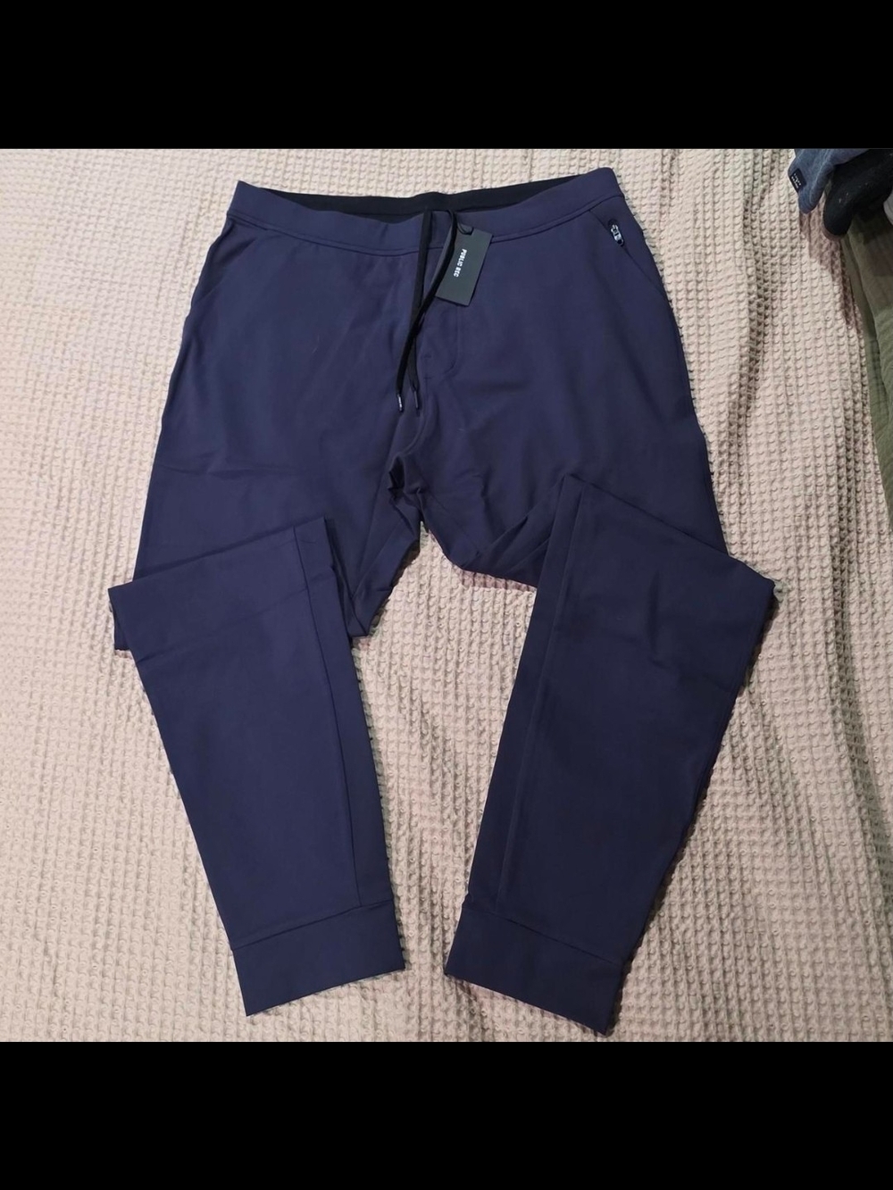 Men's Slim-Fit Navy Jogger Pants with Drawstring Waist